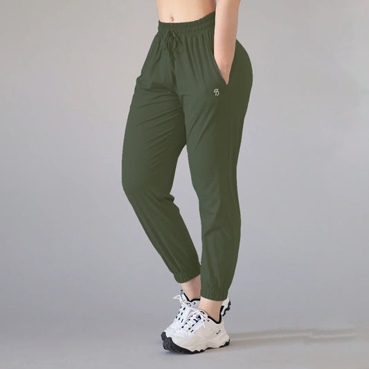 Women Chic Utility Pants - Olive