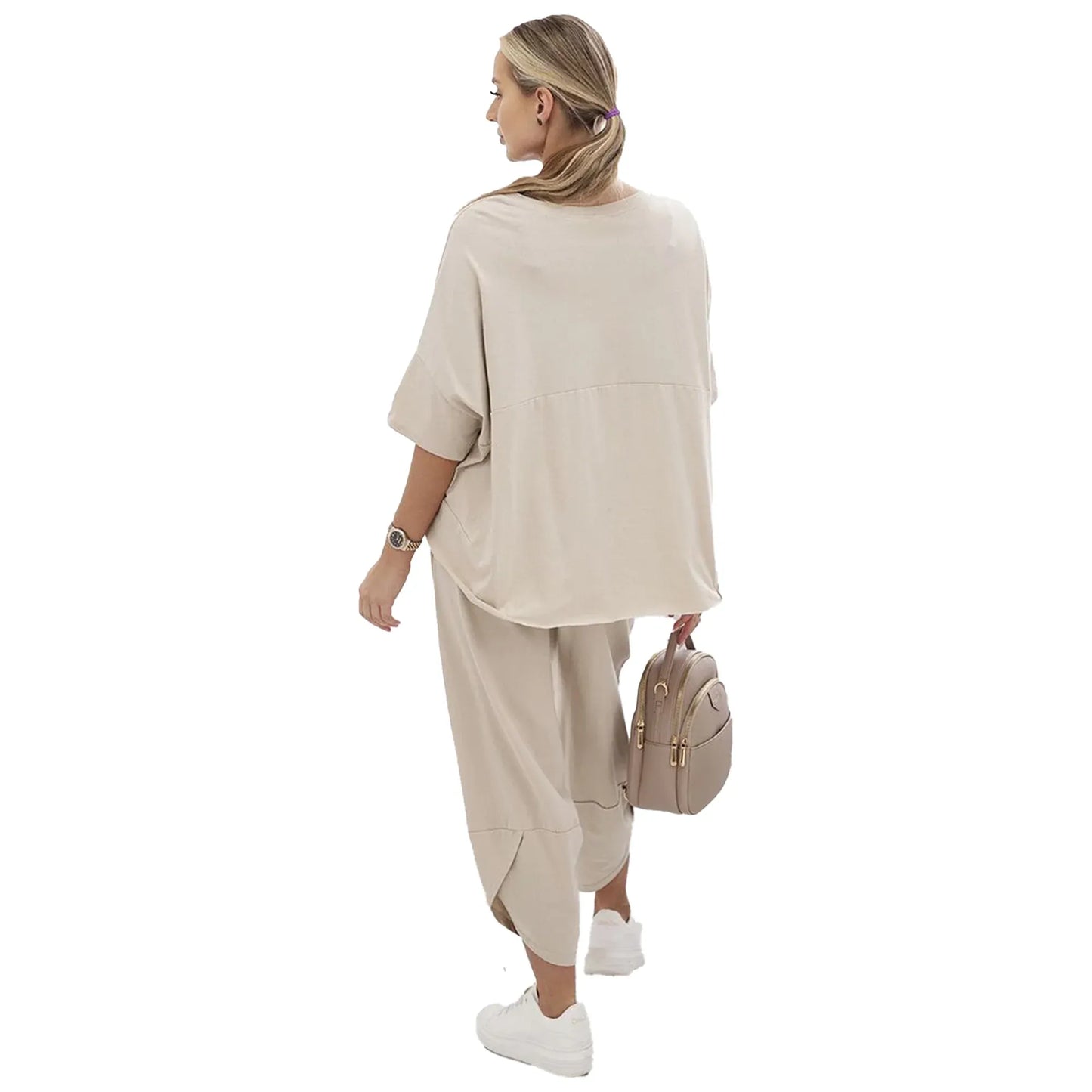 Stanxe Lavender Lounge Set (Cream beige)