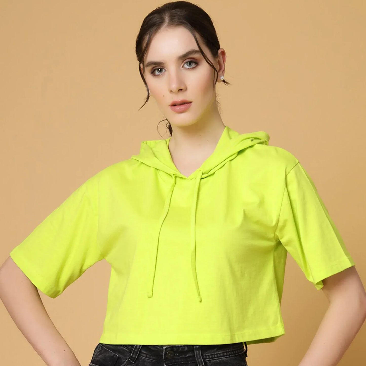 Stanxe GlowHood Crop(Green)