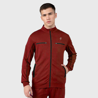 Maroon Zipper Play Tracksuit