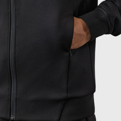 Full Zip Poly Top - Black