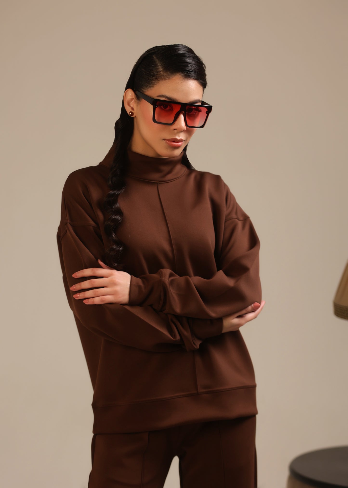 Stanxe Signature  Co-Ord Set Dark Brown