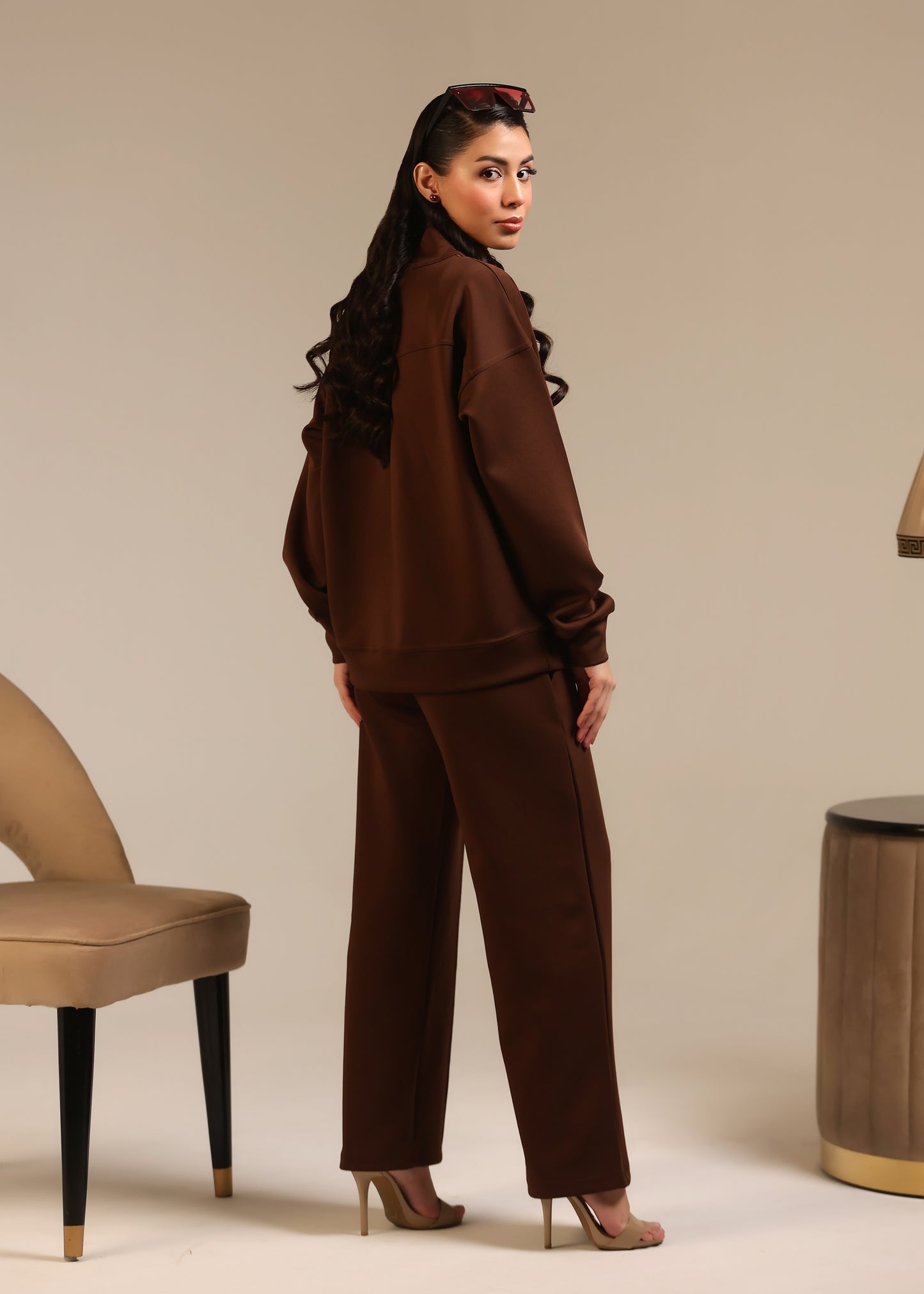 Stanxe Signature  Co-Ord Set Dark Brown