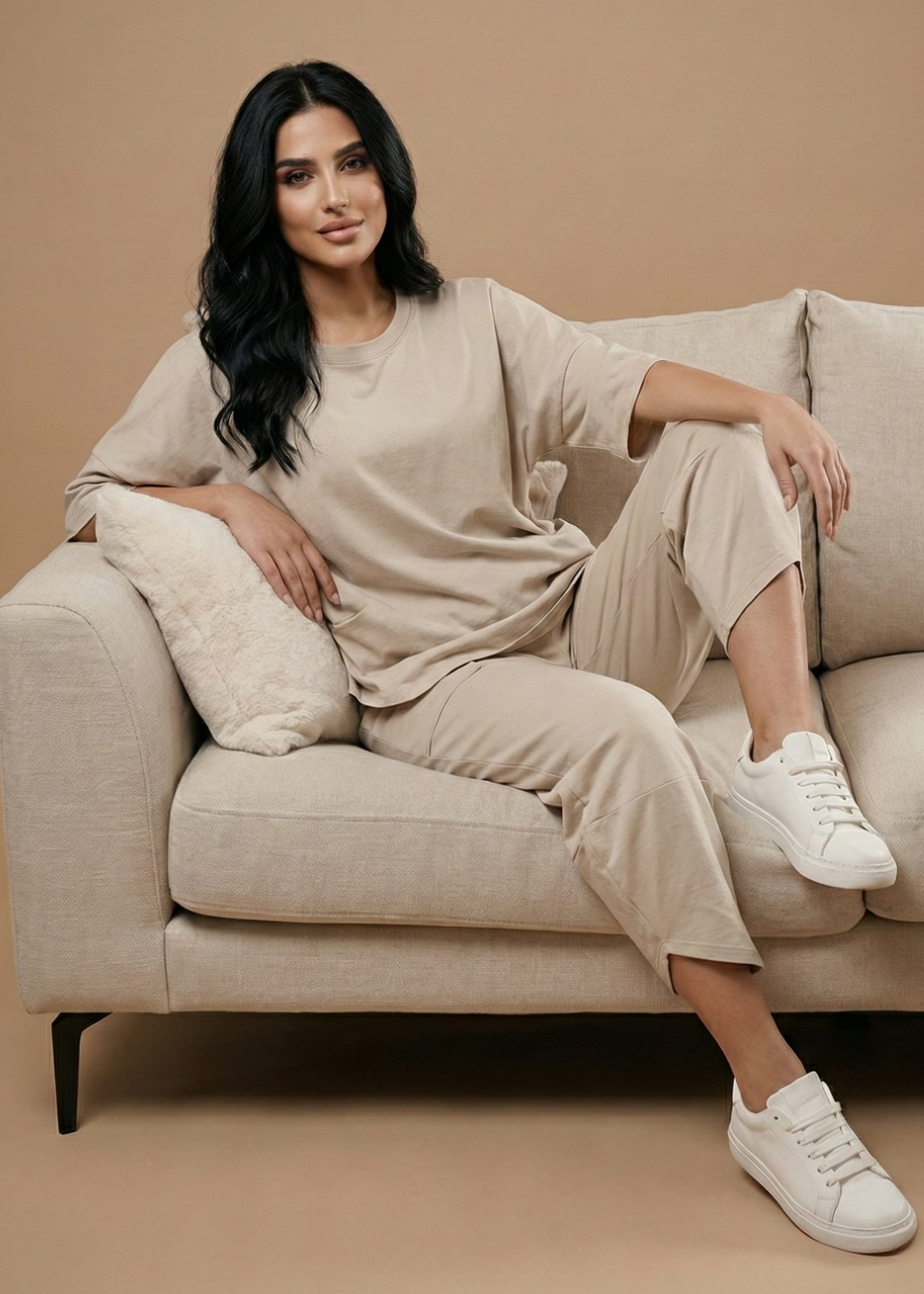 Stanxe Lavender Lounge Set  ( Beige)