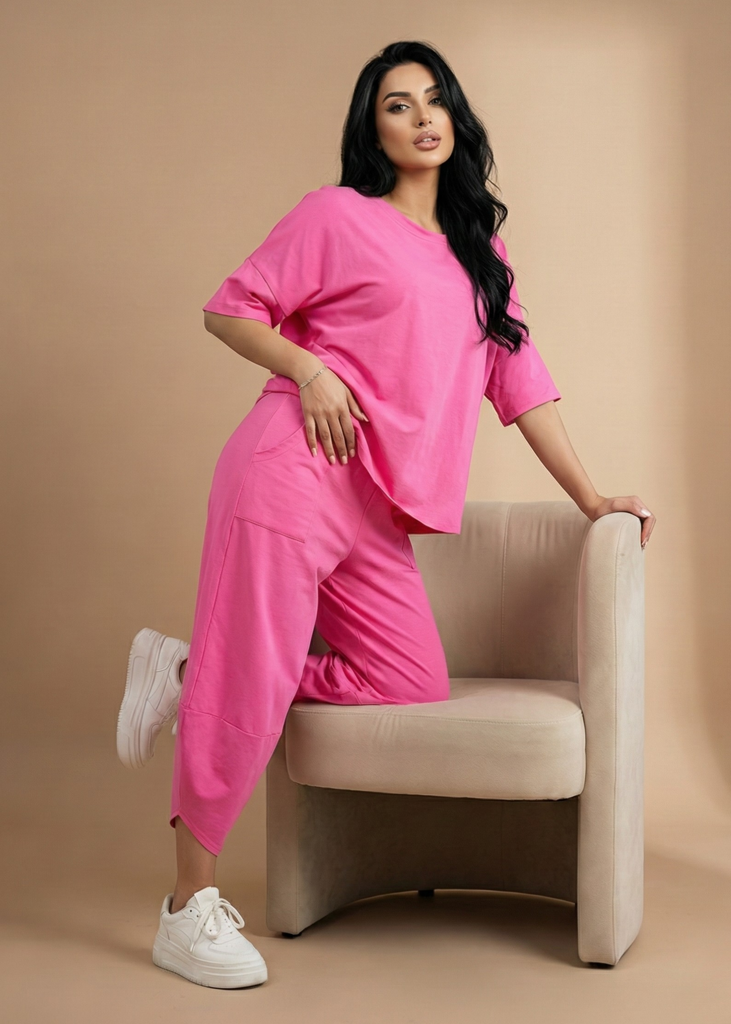 Stanxe Lavender Lounge Set  (Pink)