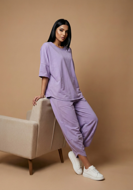 Stanxe Lavender Lounge Set  (Light Purple)