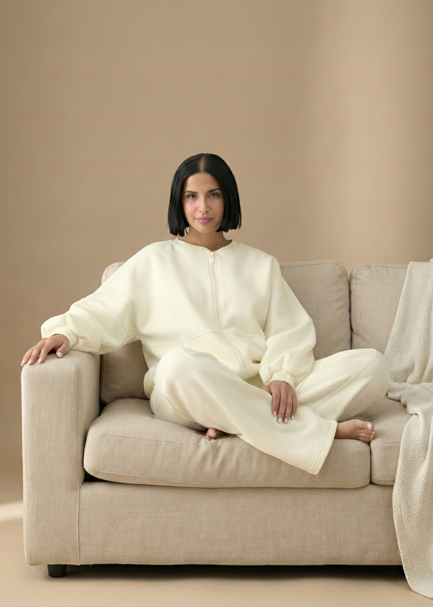 Stanxe Luxury Co-Ord Set Ivory