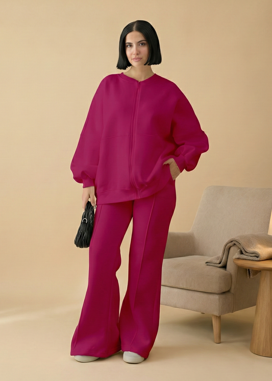 Stanxe Luxury Co-Ord Set Fuchsia Pink