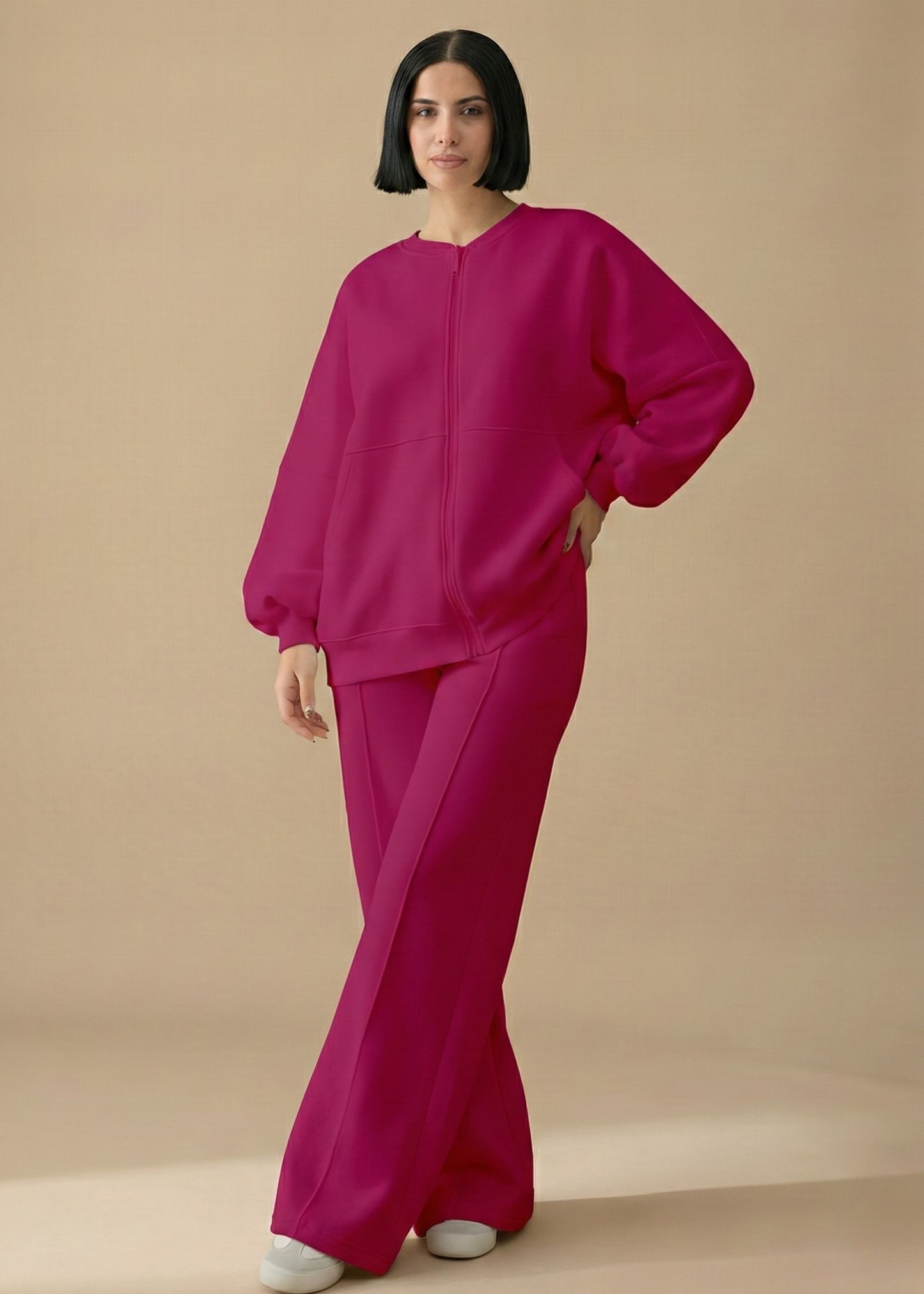 Stanxe Luxury Co-Ord Set Fuchsia Pink