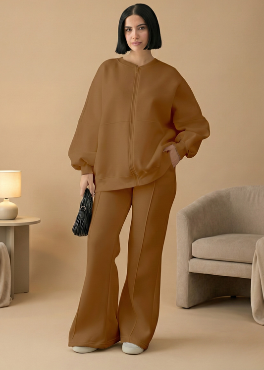 Stanxe Luxury Co-Ord Set Brown