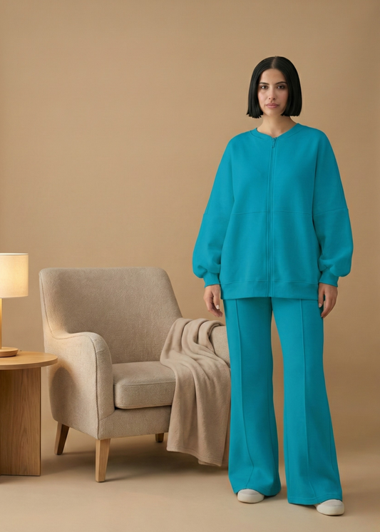 Stanxe Luxury Co-Ord Set Aqua Blue