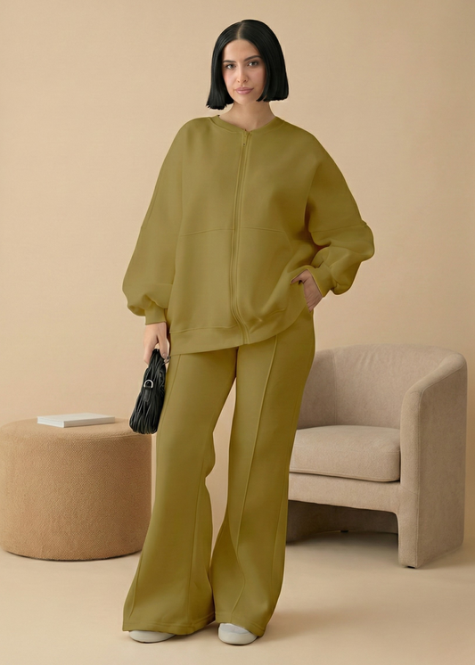 Stanxe Luxury Co-Ord Olive Green