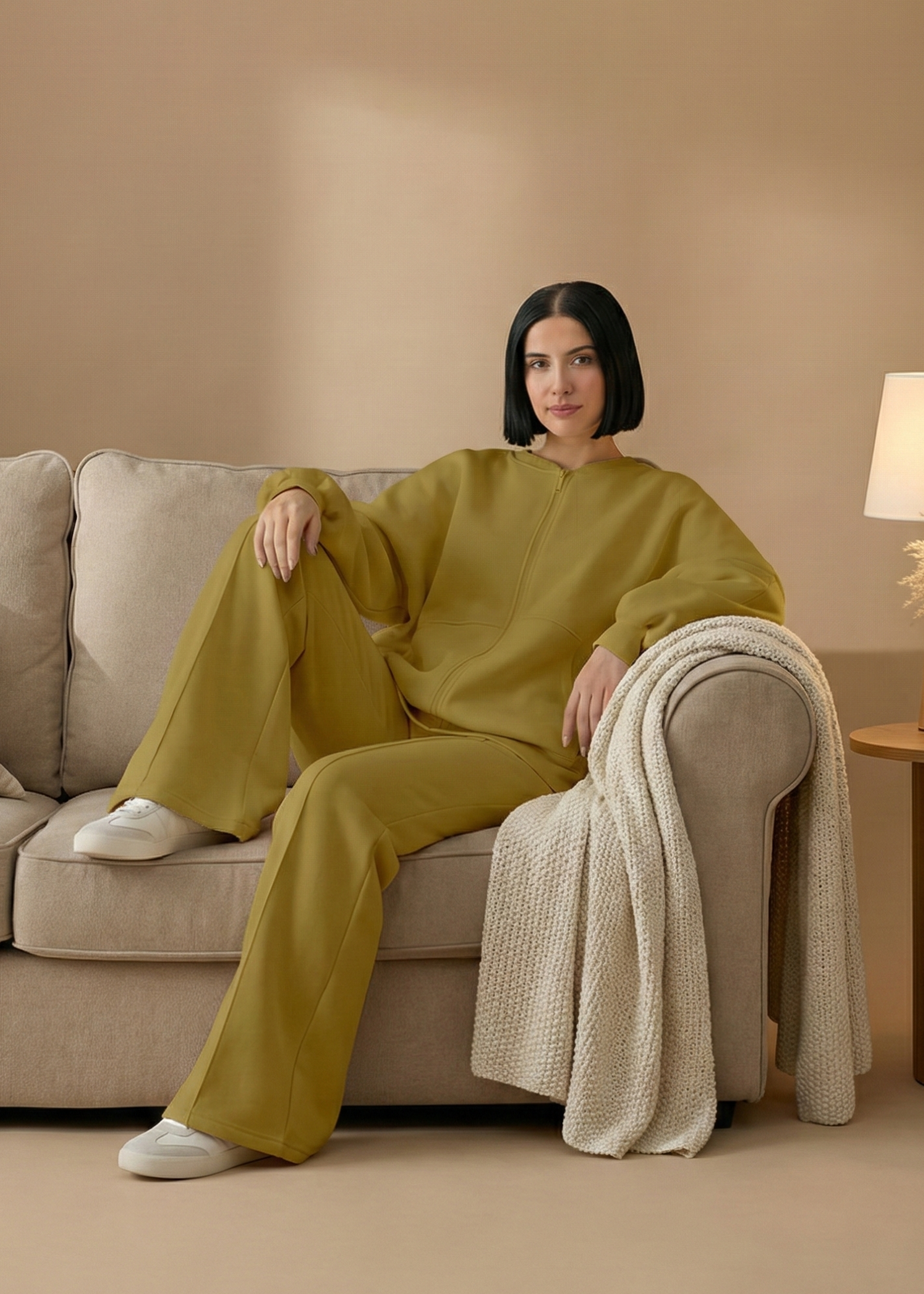 Stanxe Luxury Co-Ord Olive Green