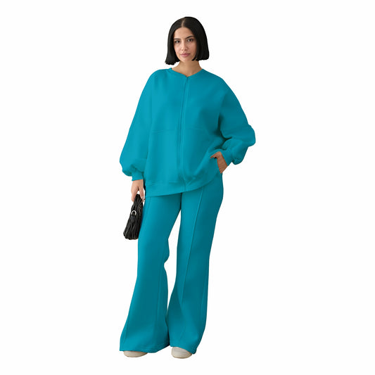 Stanxe Luxury Co-Ord Set Aqua Blue