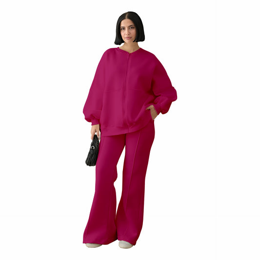 Stanxe Luxury Co-Ord Set Fuchsia Pink