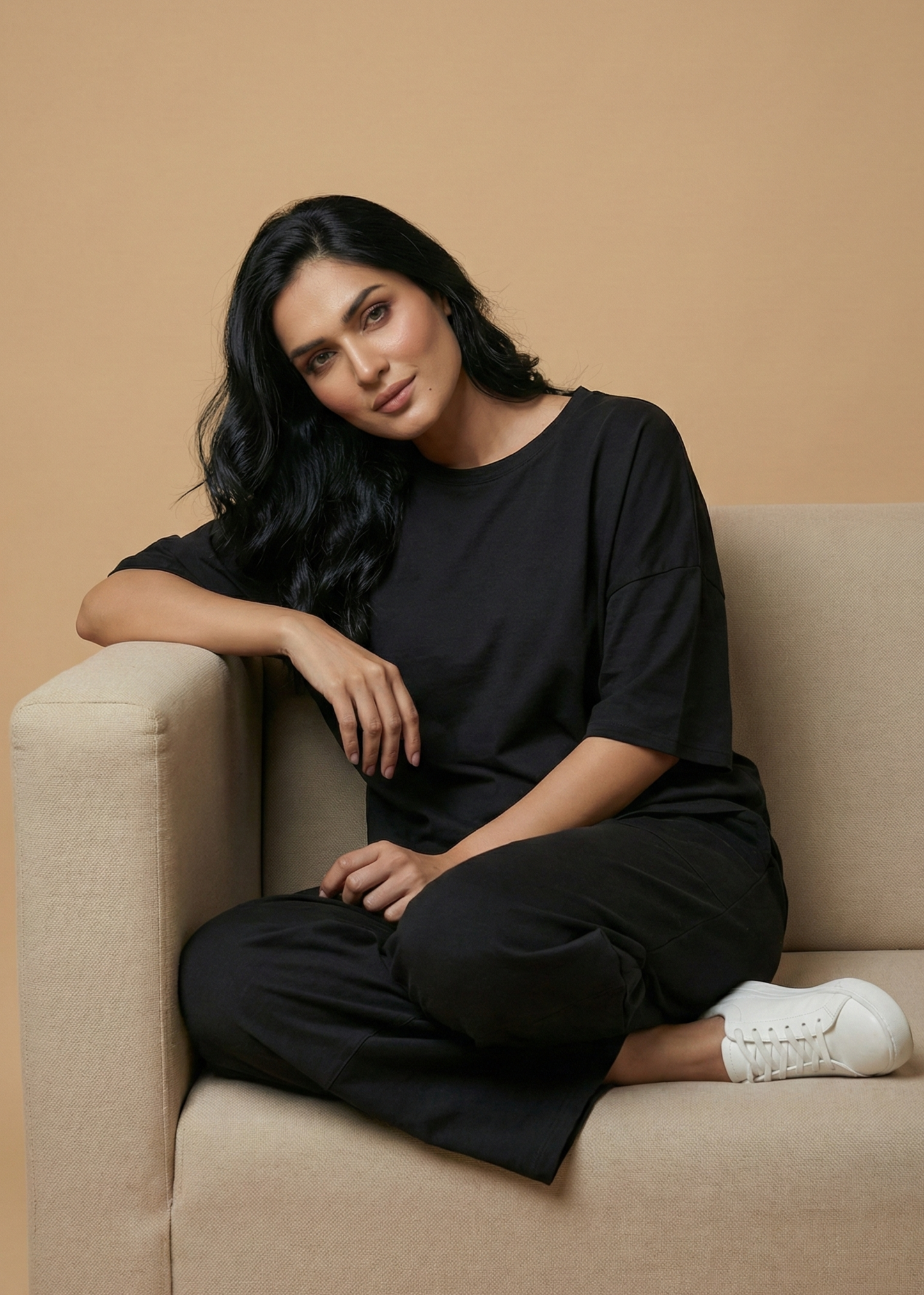 Stanxe Lavender Lounge Set  (Black)