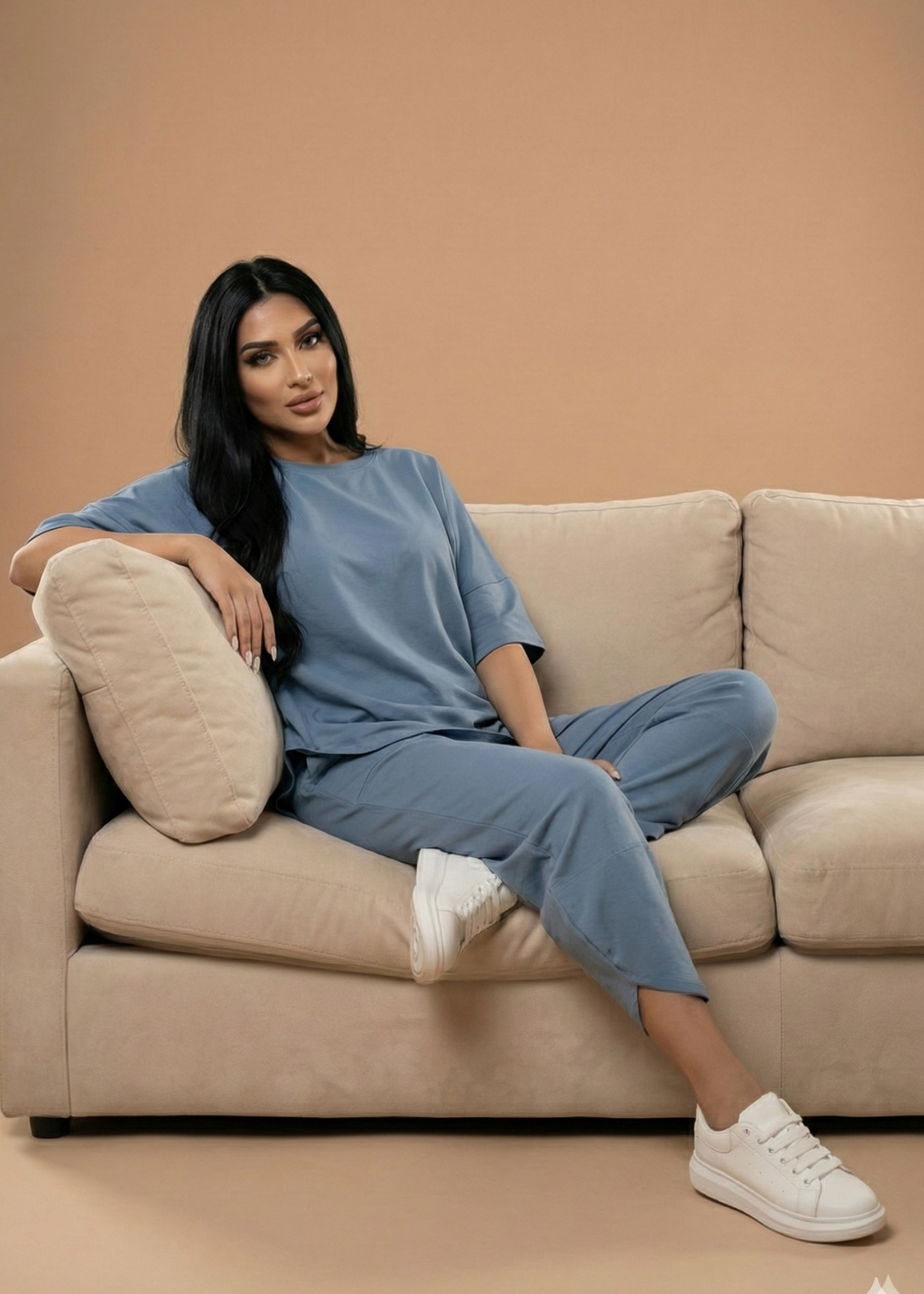 Stanxe Lavender Lounge Set  (Light Denim Blue)