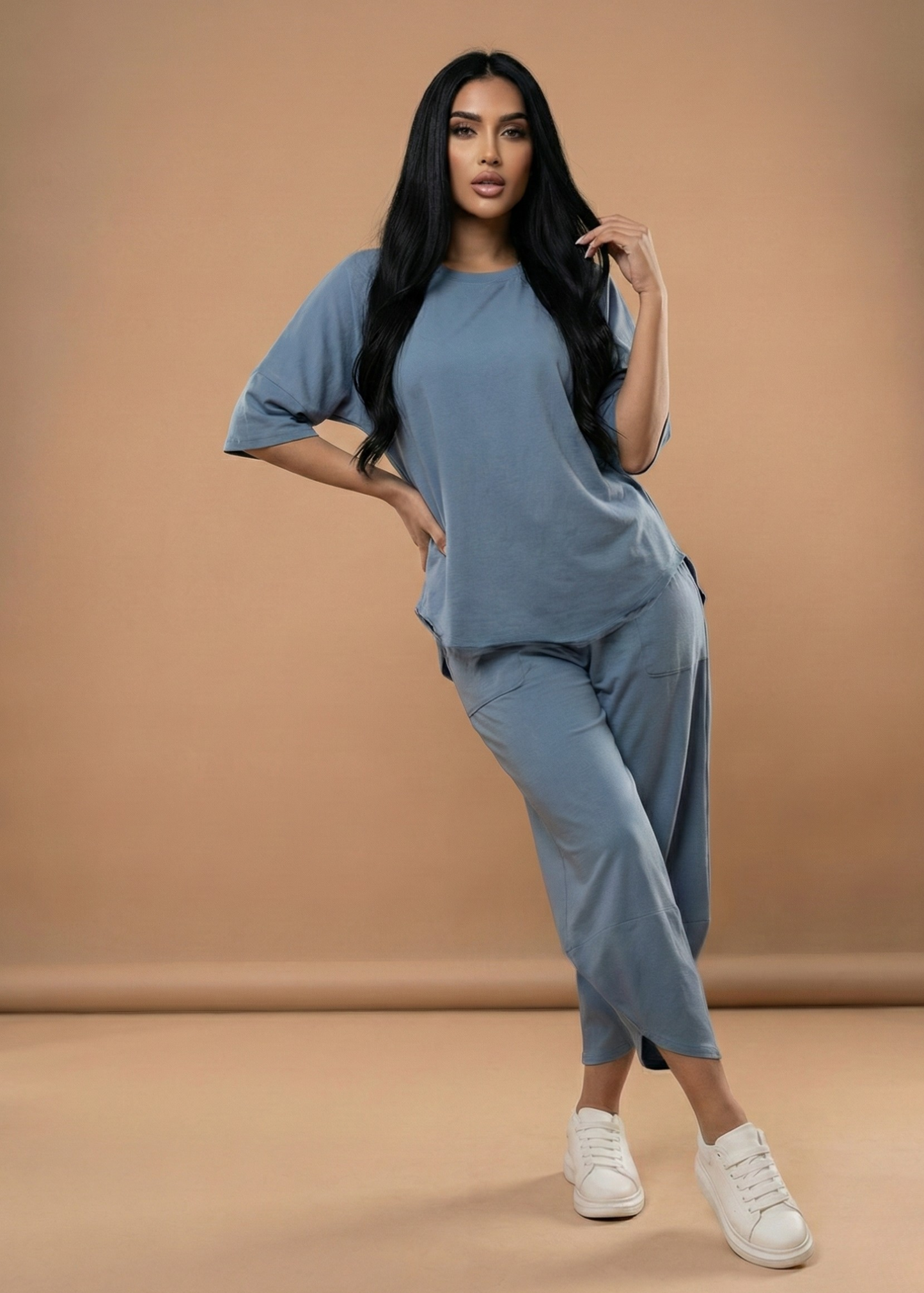 Stanxe Lavender Lounge Set  (Light Denim Blue)