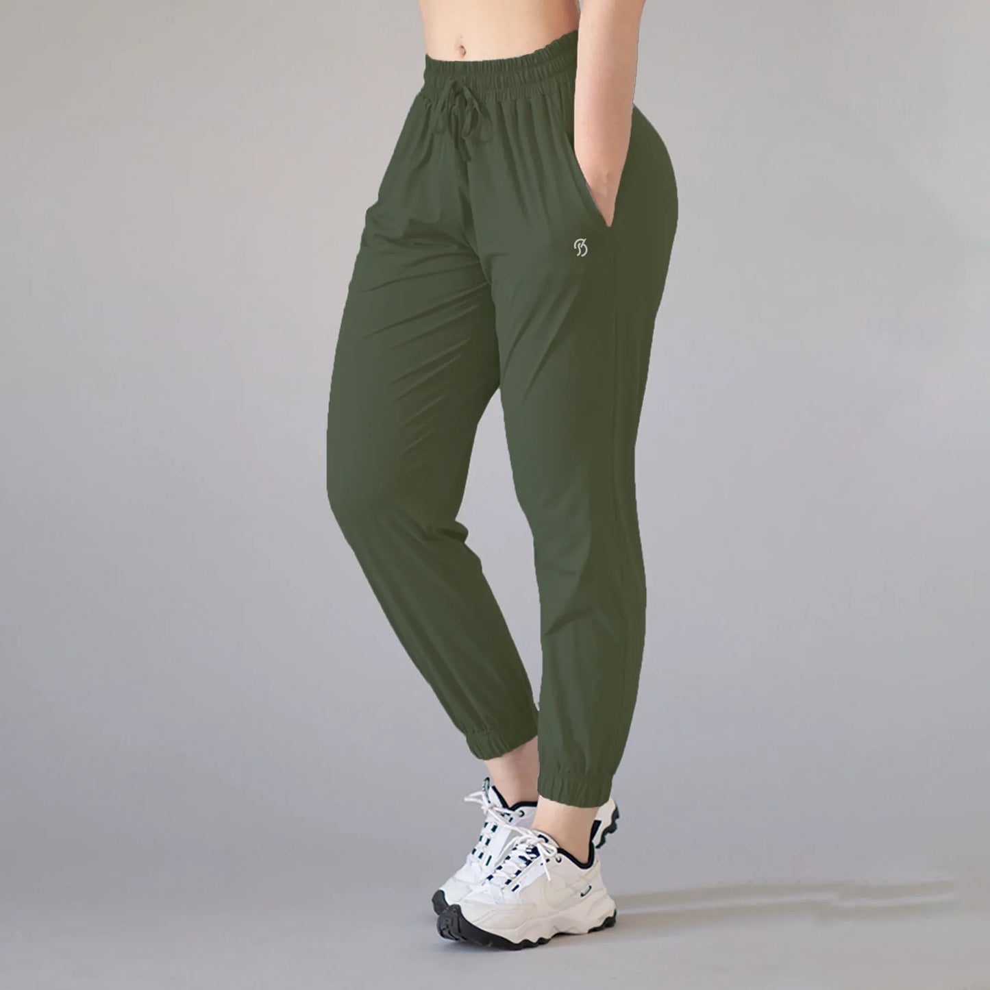 Women Chic Utility Pants - Olive