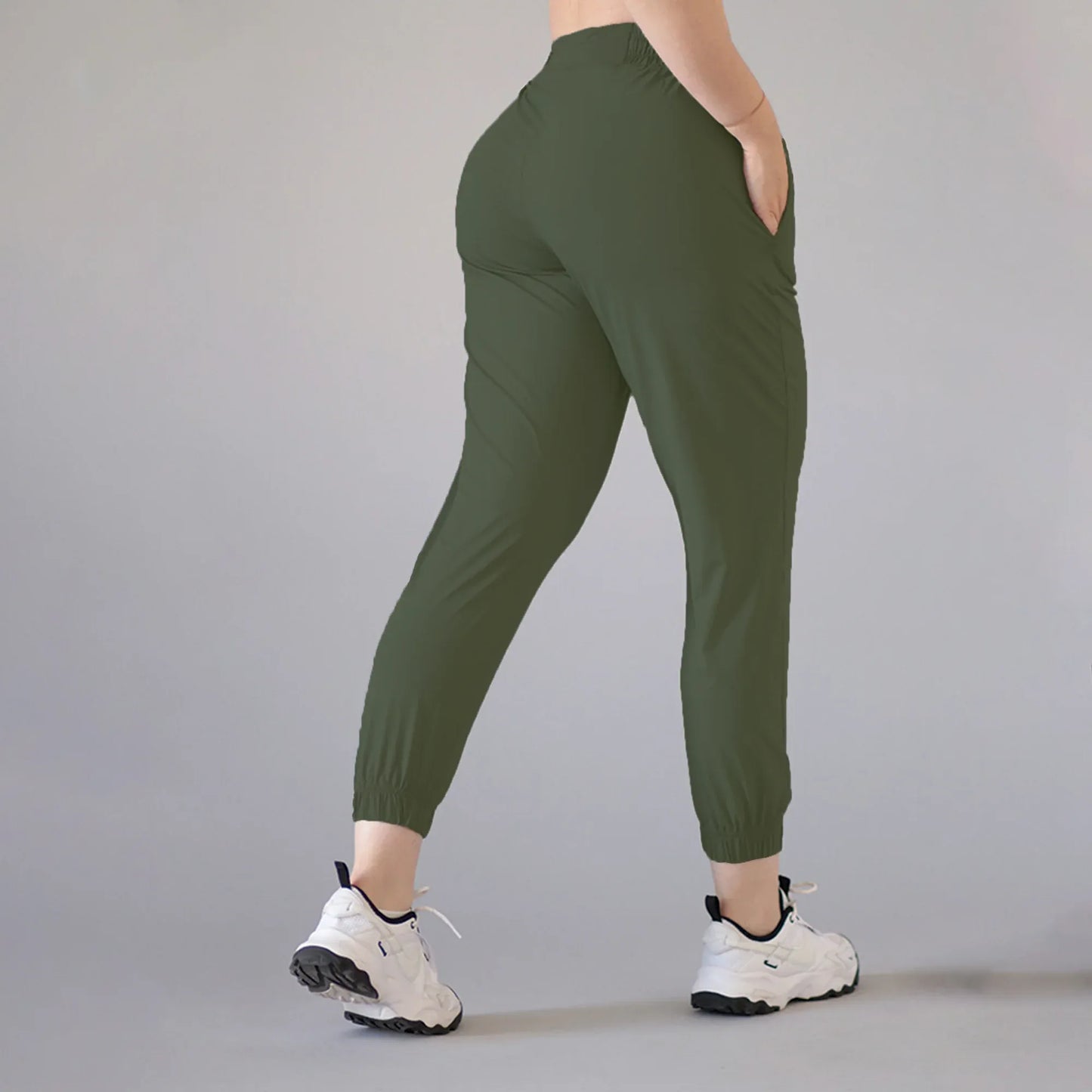Women Chic Utility Pants - Olive
