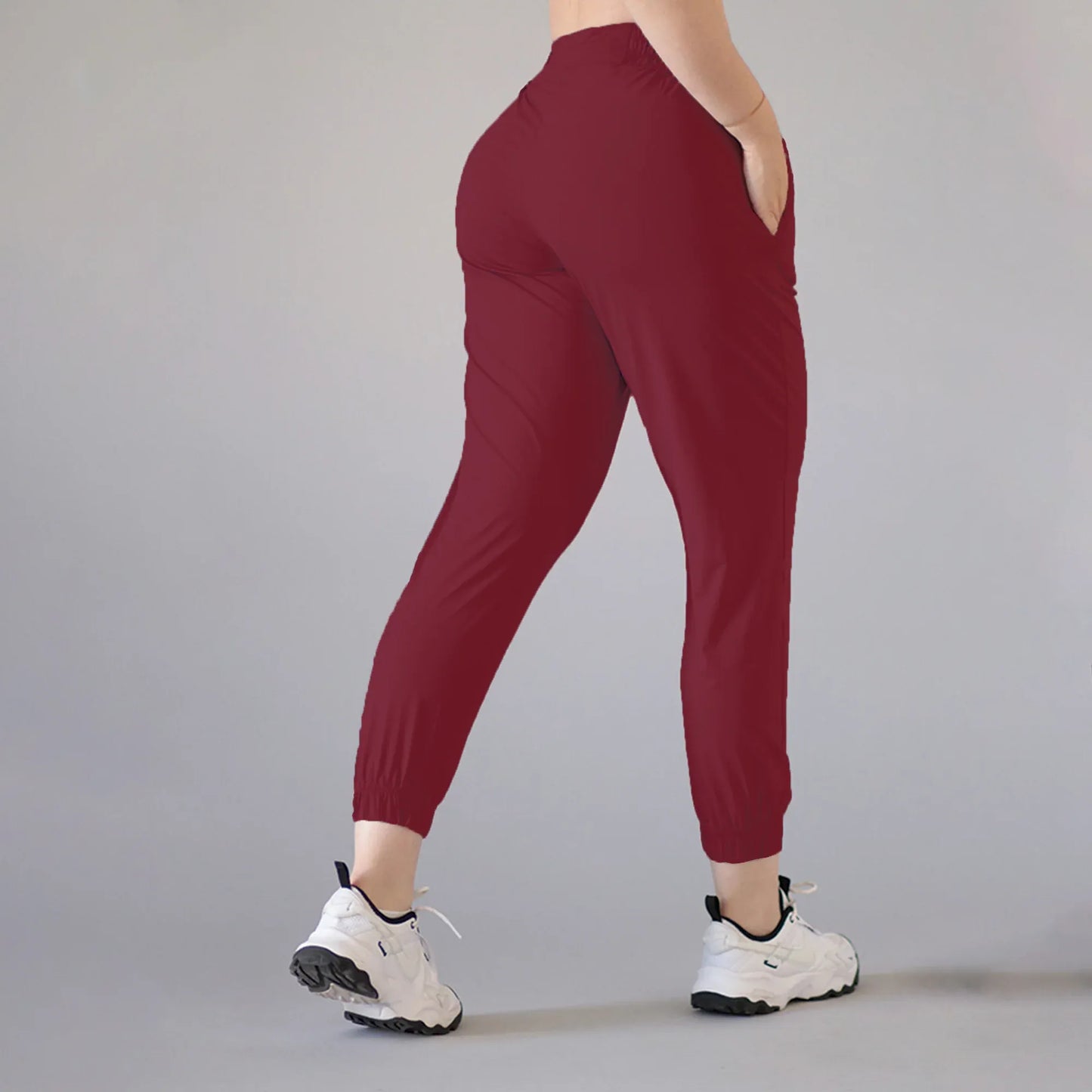 Women Chic Utility Pants - Maroon