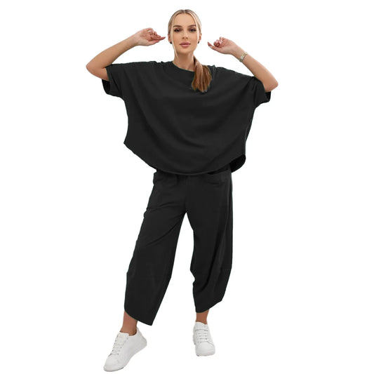 Stanxe Lavender Lounge Set  (Black)
