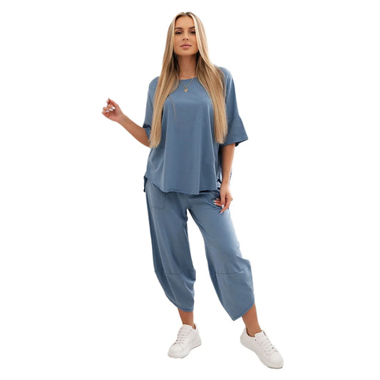 Stanxe Lavender Lounge Set  (Light Denim Blue)