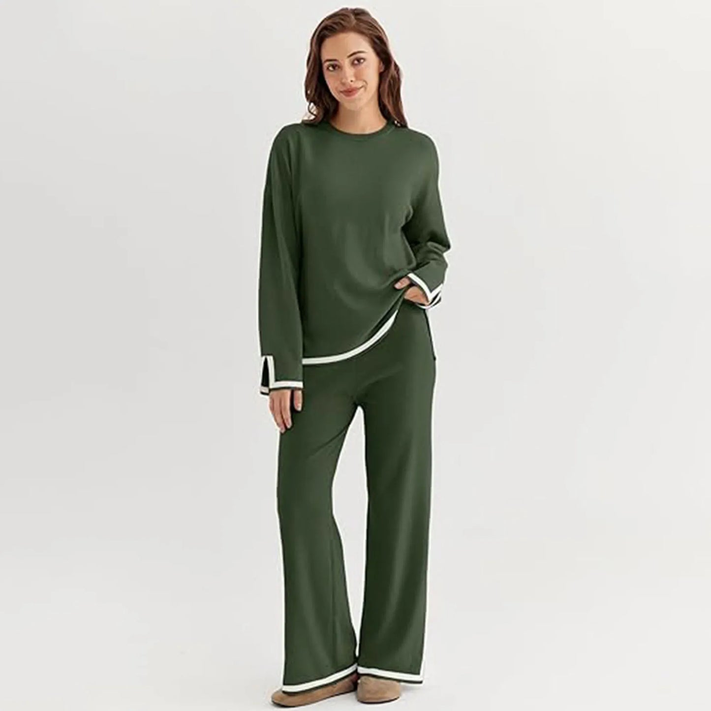 Stanxe DreamLine Co-ord (Deep Olive)