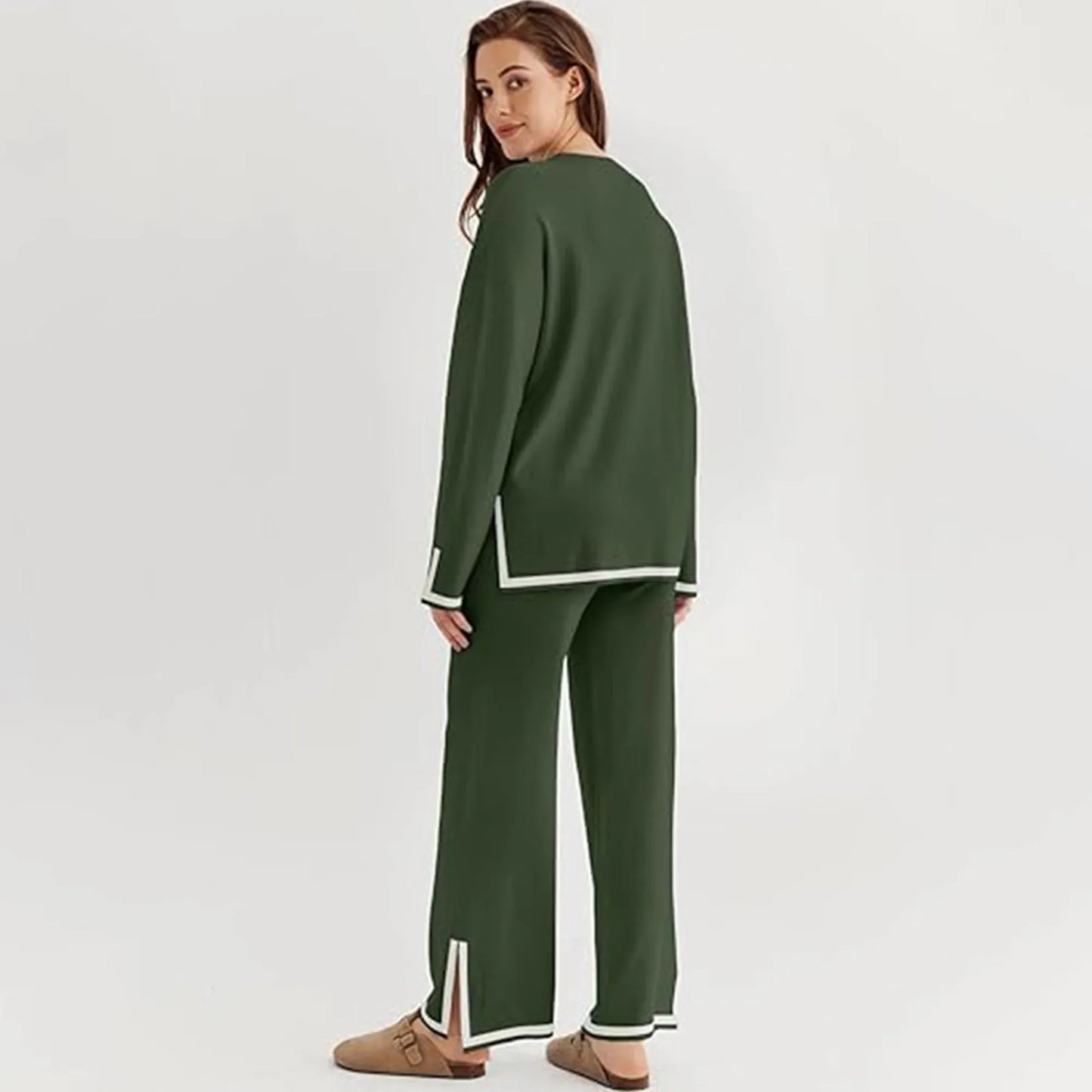 Stanxe DreamLine Co-ord (Deep Olive)