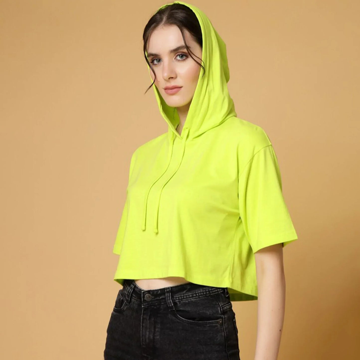 Stanxe GlowHood Crop(Green)